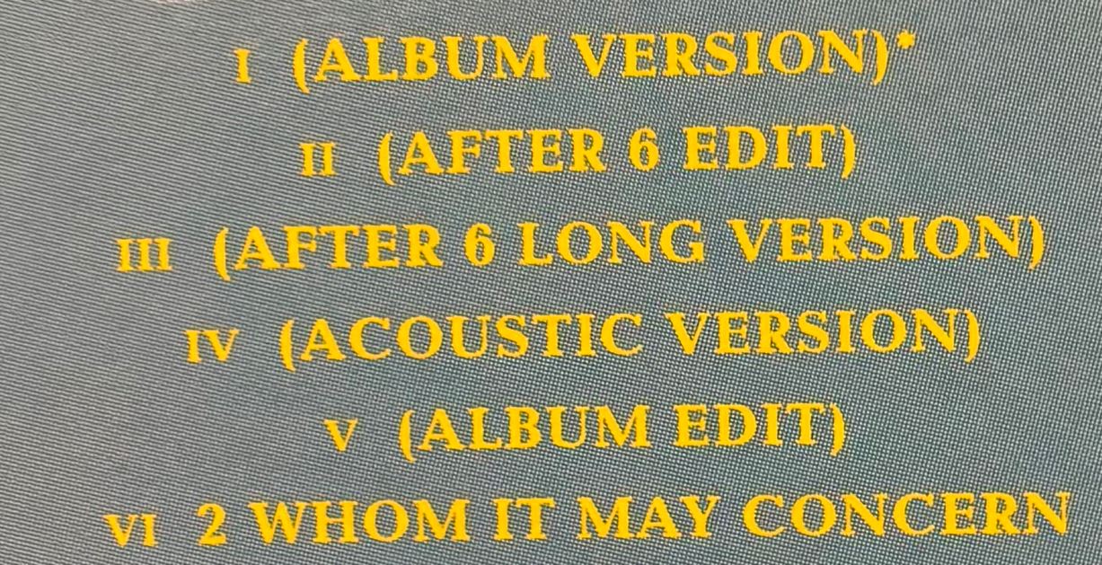 Track listing for Prince and the New Power Generation 7 CD single