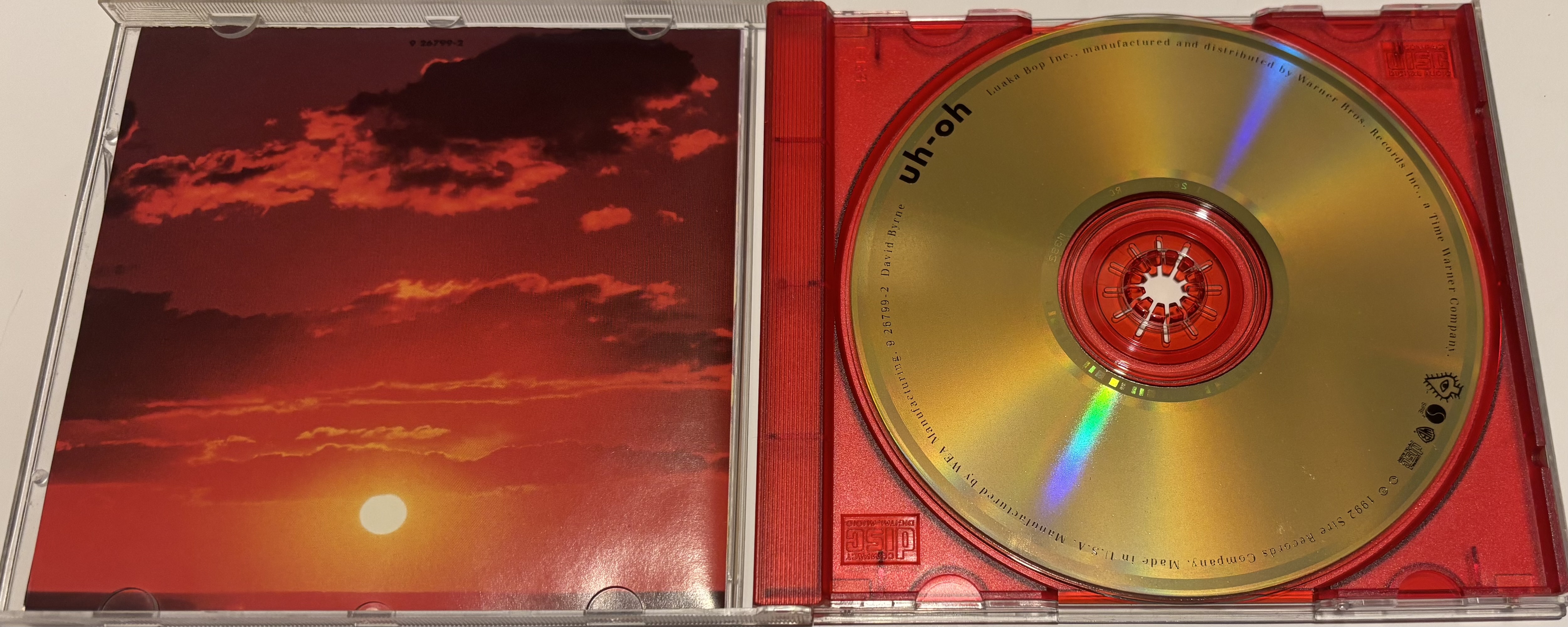 David Byrne Uh-Oh CD with red tray